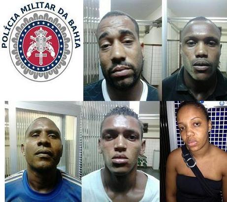 Cinco membros da quadrilha que havia praticado diversos assaltos na capital do estado (divulgação PM)